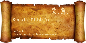 Kocsis Milán névjegykártya