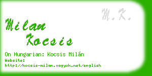 milan kocsis business card