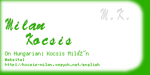 milan kocsis business card
